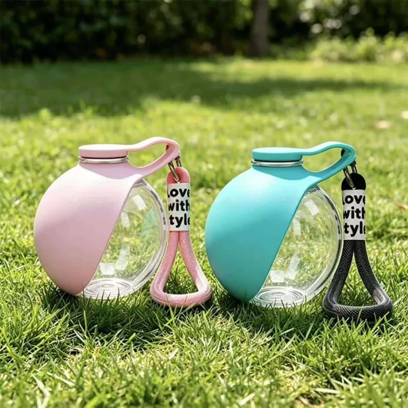 Botella de Agua Portátil para Perros y Gatos — Acero Inoxidable con Bebedero Integrado